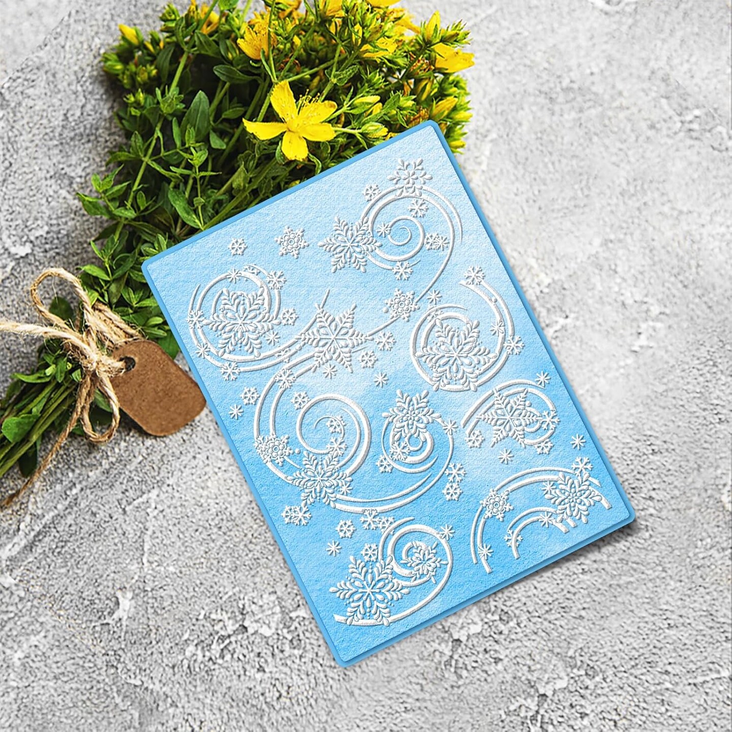 Winter Snowflake Plastic Embossing Folders for Card Making