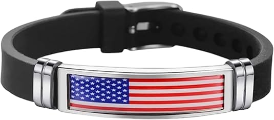 United States Of America Flag Bracelet Silicone Chain Wristband Souvenir, USA Fashion Handmade Bracelet For Man &#x26; Woman Special Day&#x27;s Gift and 4th of July, Flexible size