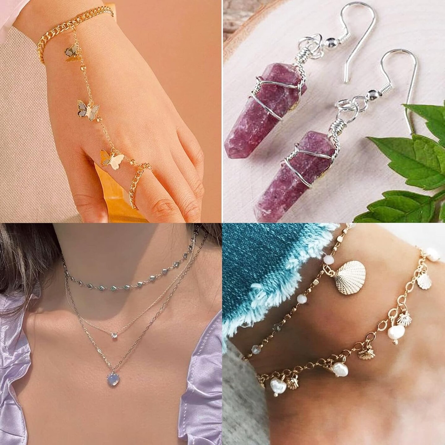 Jump Rings for Jewelry Making Kit, 1200 pcs Open Jump Rings Jewelry Repair Kit for Necklace Bracelet, Lobster Clasps and Closures Repair Supplies Kit with Pliers Tweezers