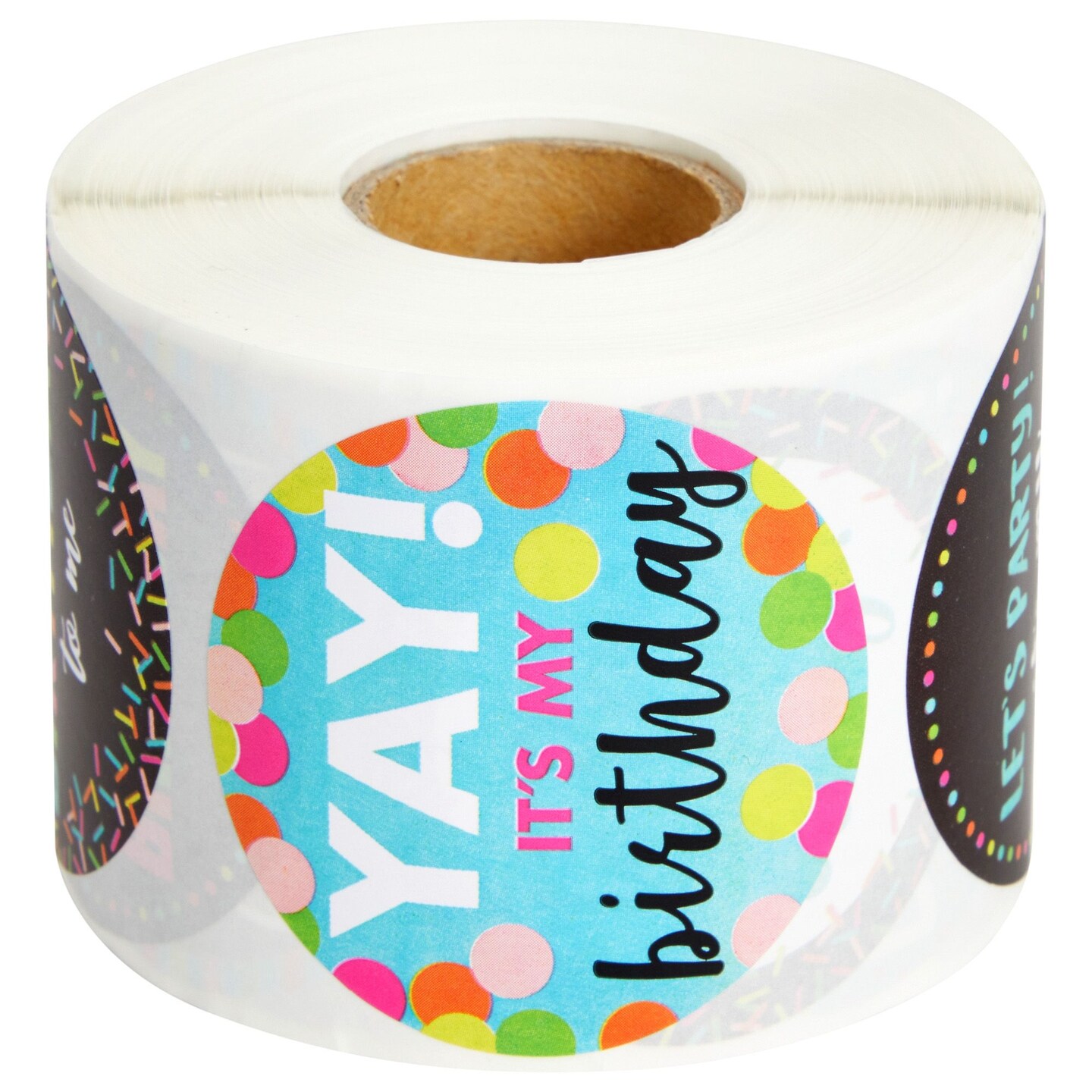 504 Piece Round Happy Birthday Stickers for Students, Happy Birthday to Me, Today is my Day Stickers, Kids Party Favors, Teachers, 6 Assorted Designs (2 Inches)
