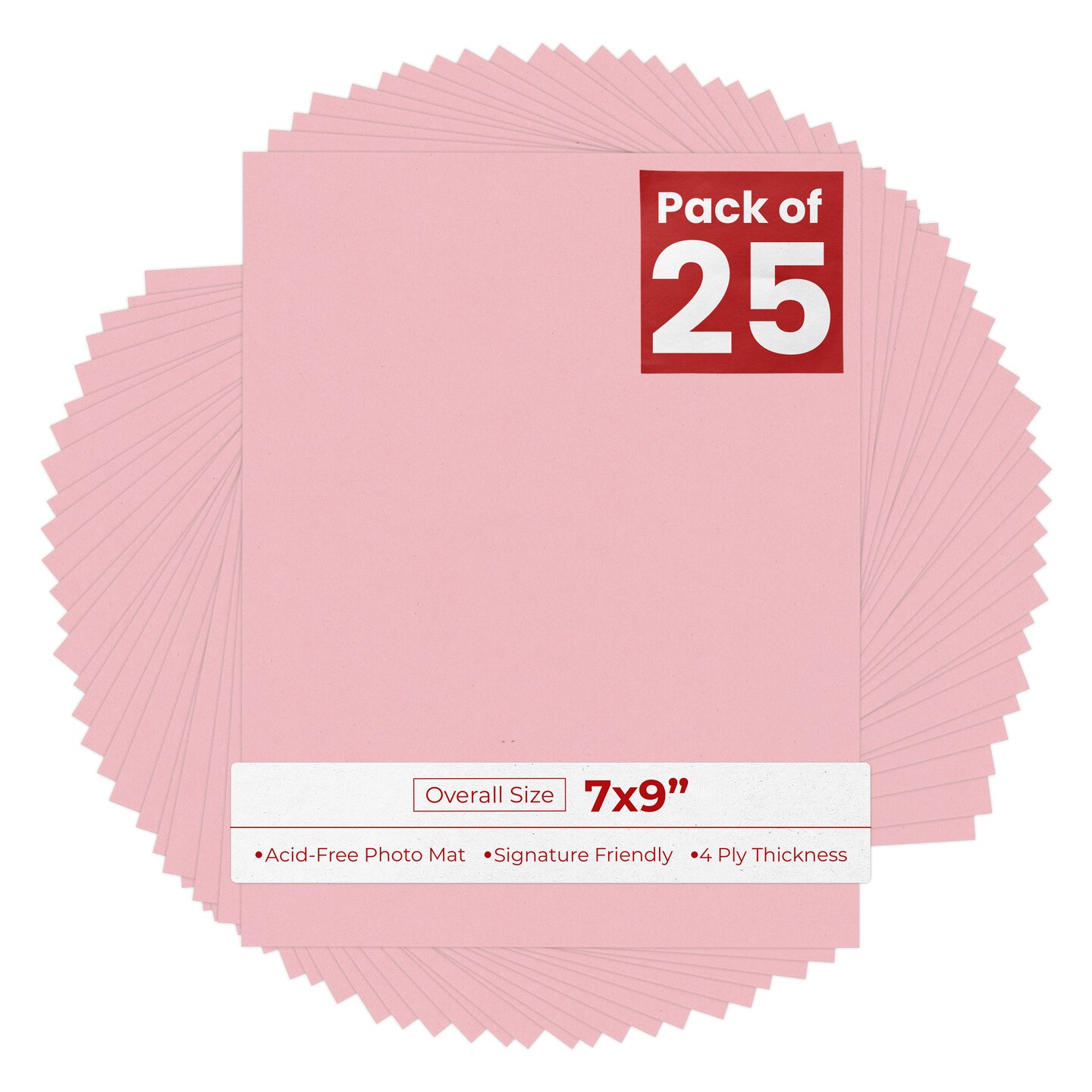 Soft Pink 7x9 Uncut Mat Board - Blank Sheets, No Opening, Color: Pink ...