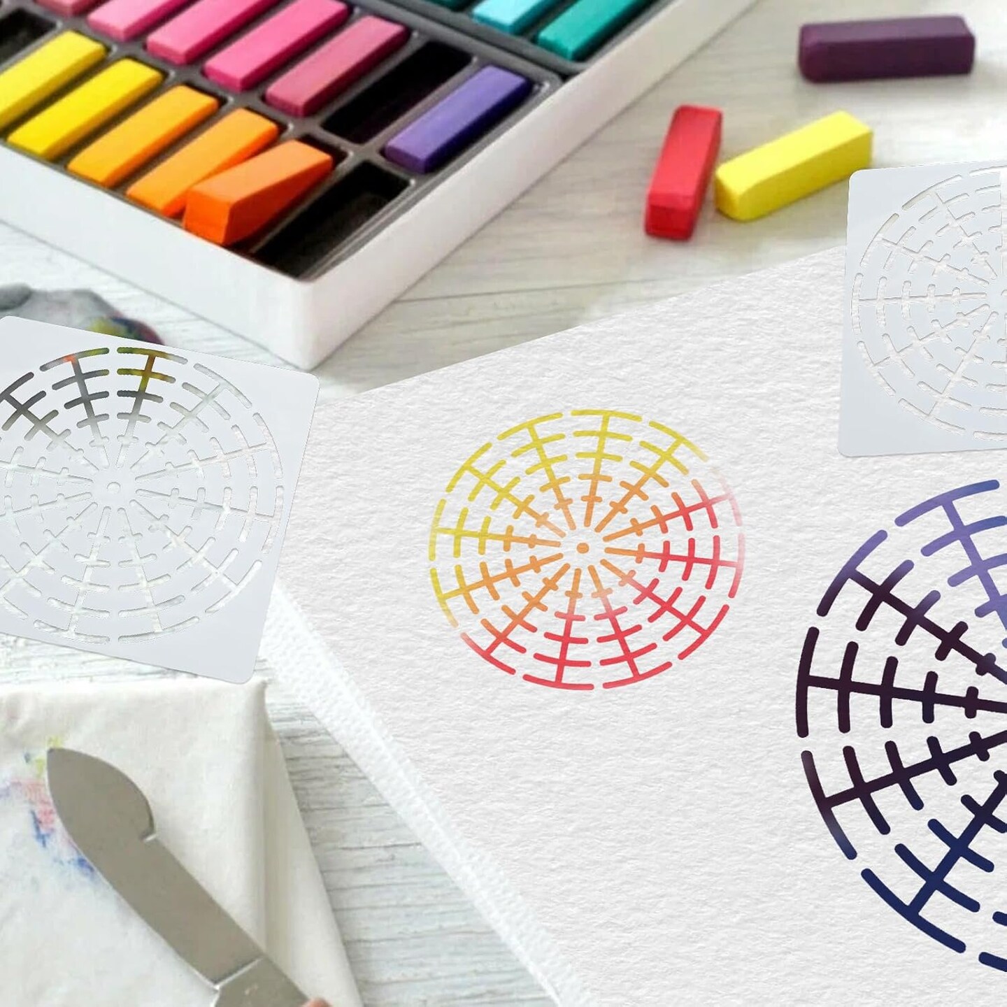 15-Piece Mandala Dot Painting Stencil Set – Reusable Templates for DIY Rock, Wood, Canvas, Fabric & Craft Art Projects