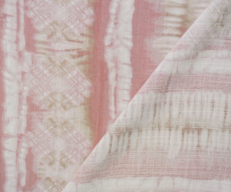 Pink-Multi Rayon Tie Dye Printed Cross Hatch Challis Woven Fabric By the Yard
