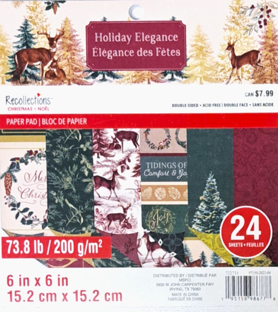 Recollections Christmas Holiday Elegance 6x6 Paper Pad