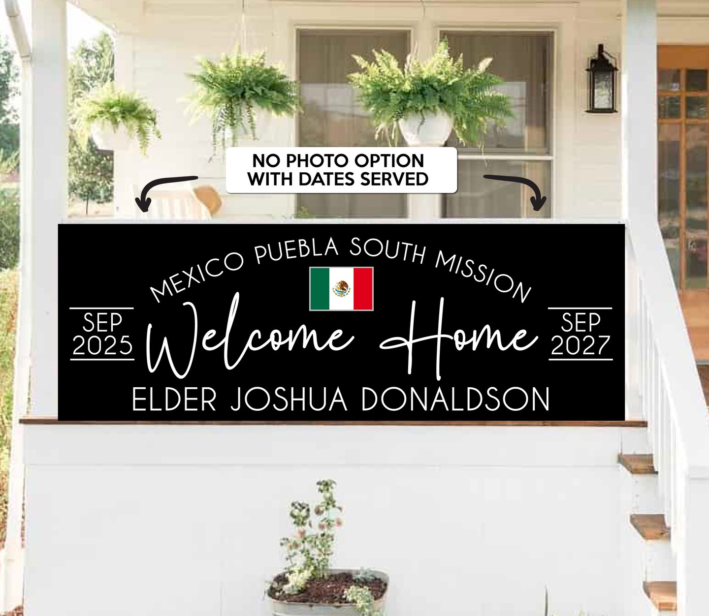 Welcome Home Missionary Banner for Front Yard and Airport with Picture, Photos, Flag, for Two Missions and Homecoming product 6