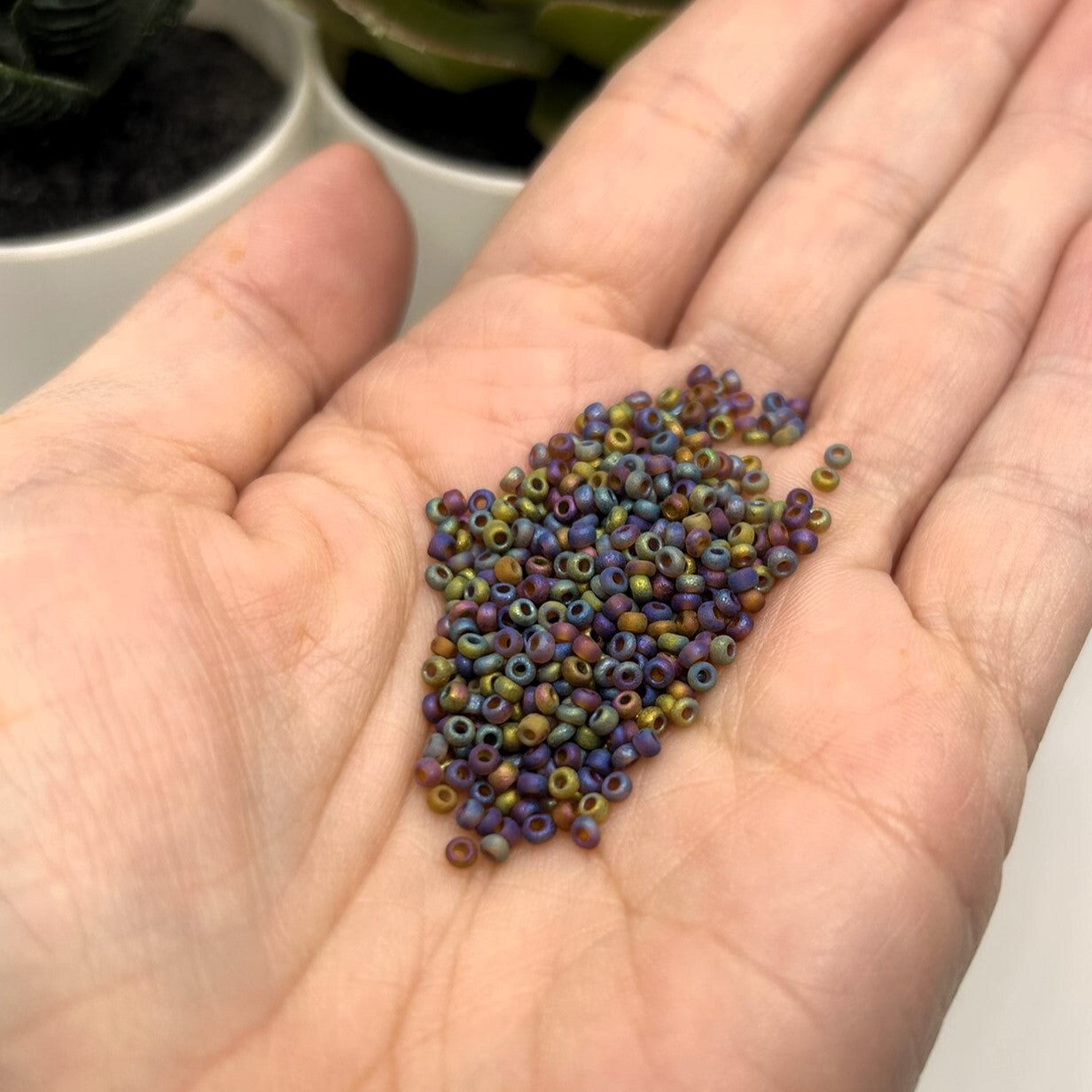 10 or 50 grams Purple Pearl Frosted 12/0 Glass Seed Beads, Grade A