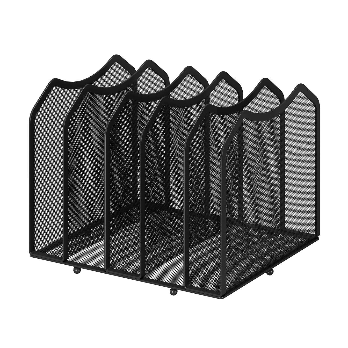 Trending Mesh Desktop File Sorter Organizer, 5-Section Bookshelf for Desk Home Office, Black