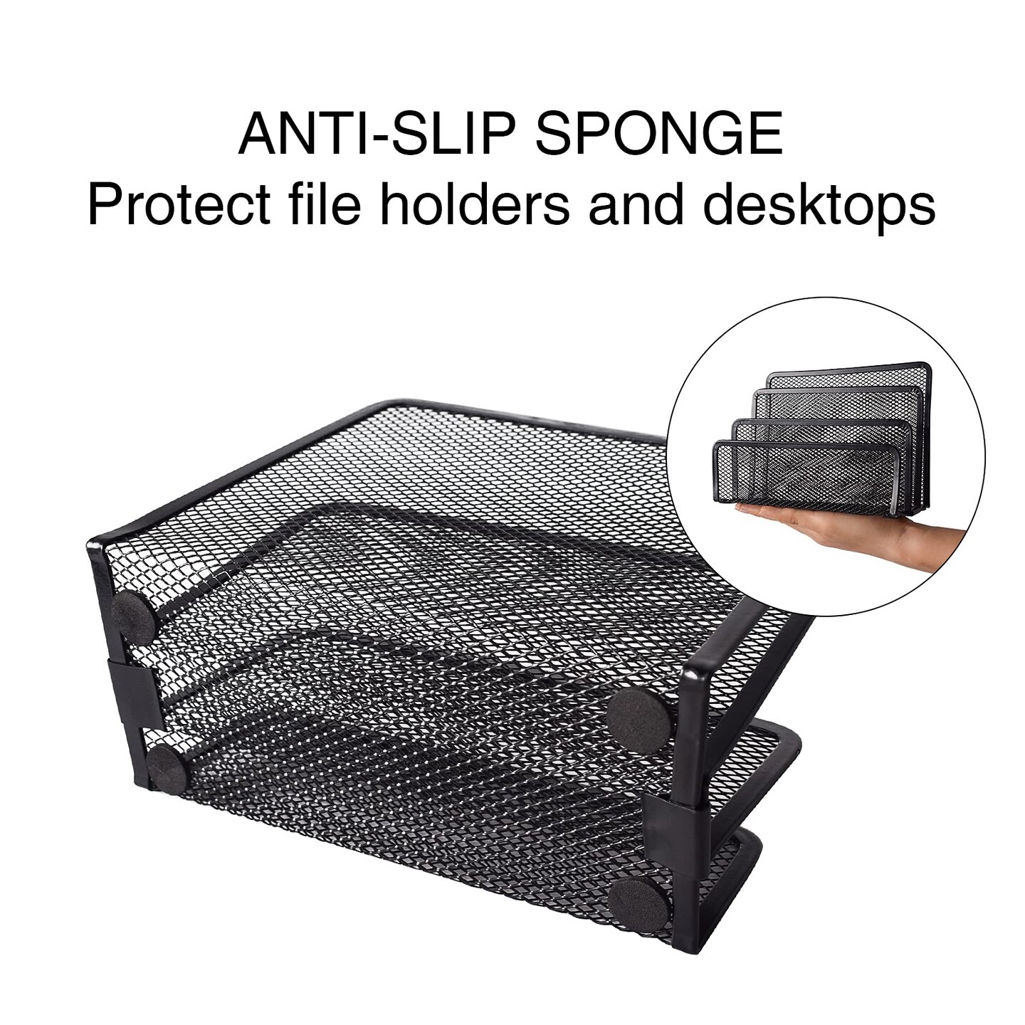 Desk Mail Organizer Small File Holders Letter Organizer Metal Mesh Document/Filing/Folders/Paper Organizer for Desktop