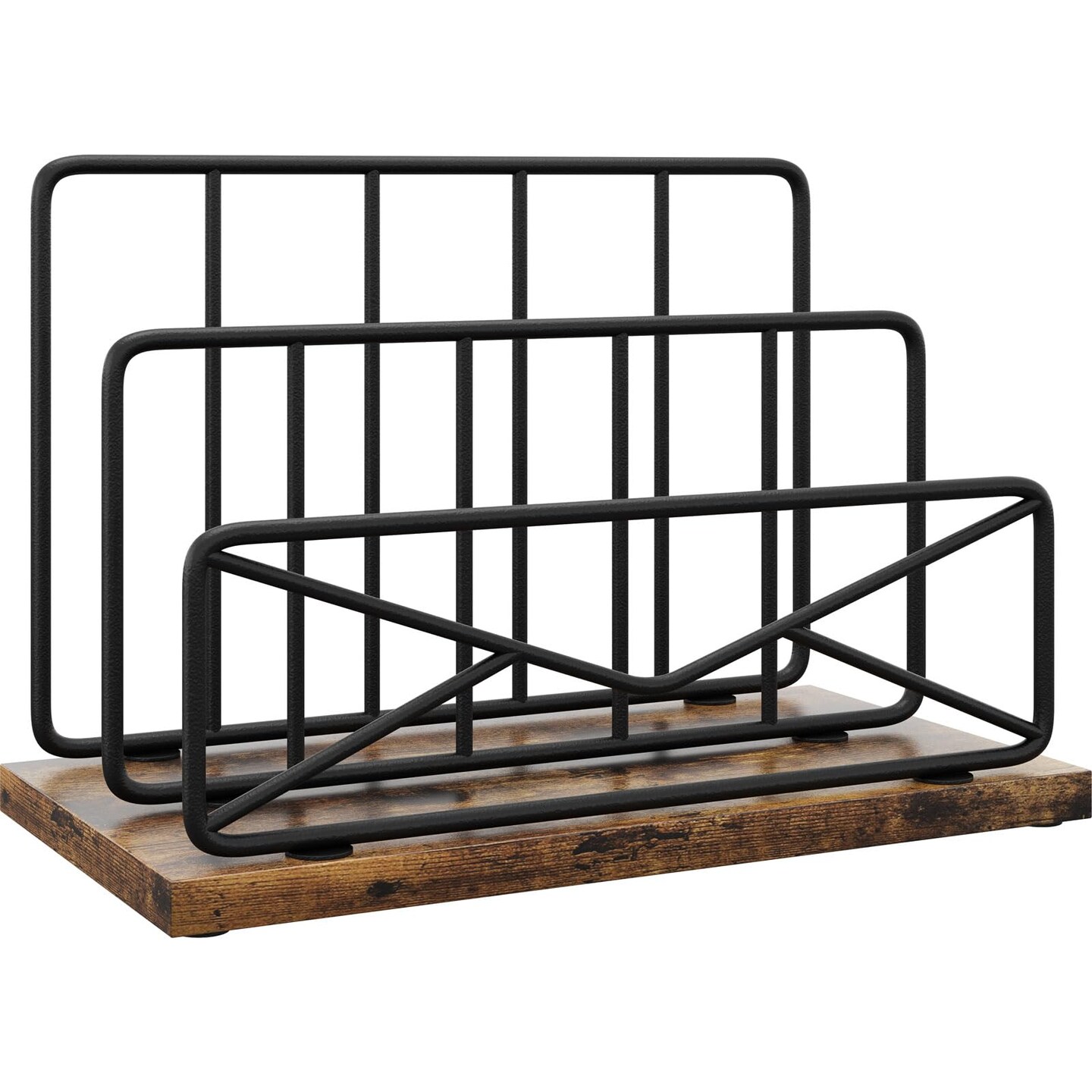 Desktop Mail Sorters Mail Organizer-with 2 Slot Matte Black Metal Desktop Mail Sorter Metal Storage File Holder Letter Sorter Organizer for Home or Office Desktop