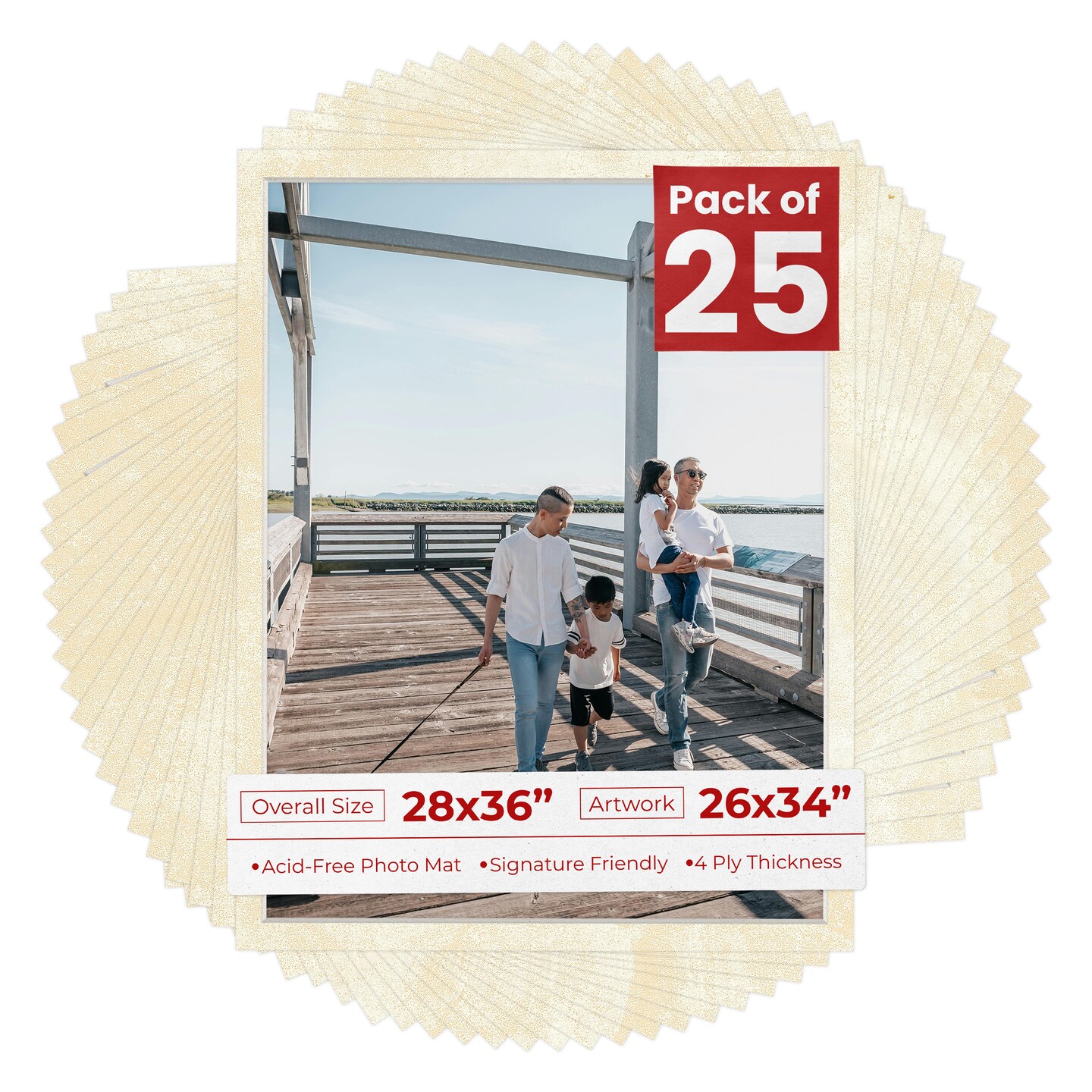 Earthen Off White Mat Board for 28x36 Frames - Fits 26x34 Photos, Color ...