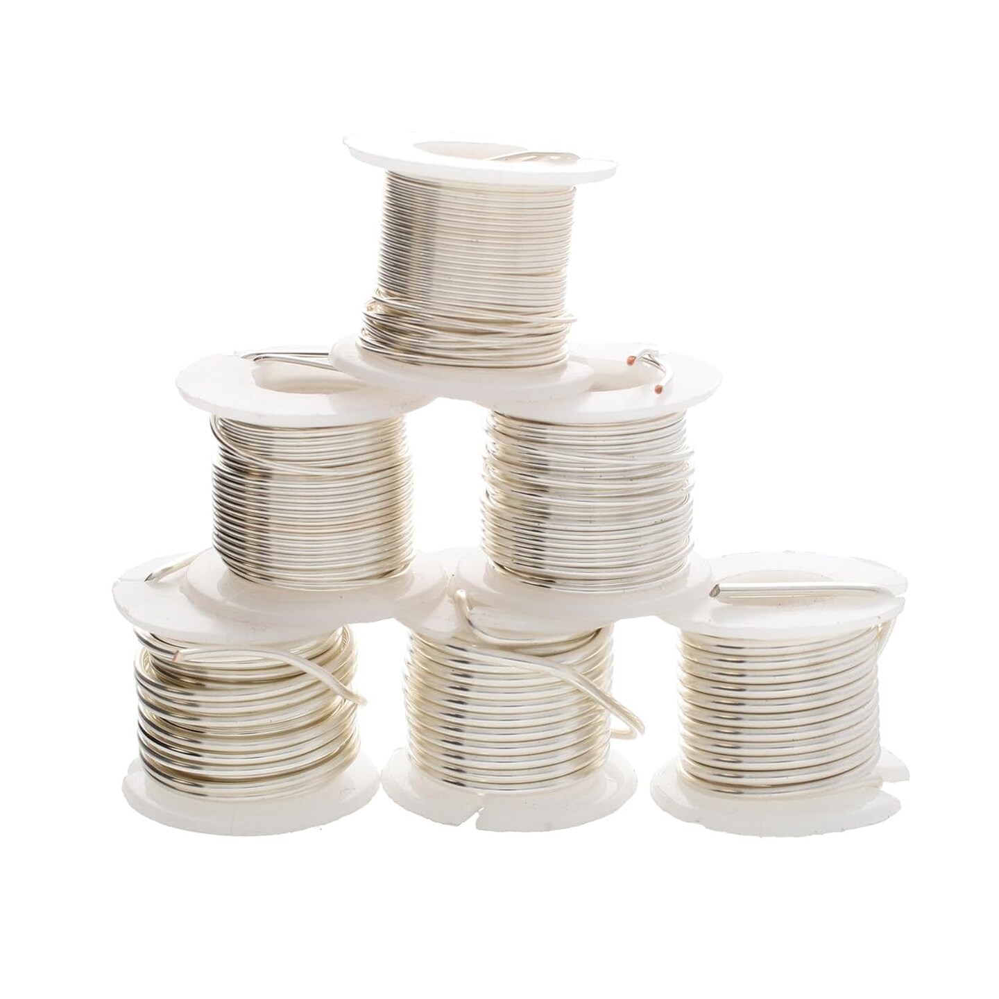 The Beadsmith Wire Elements Lacquered Tarnish-Resistant Copper Wire for Jewelry Making, Silver Color (16-24 Gauge)