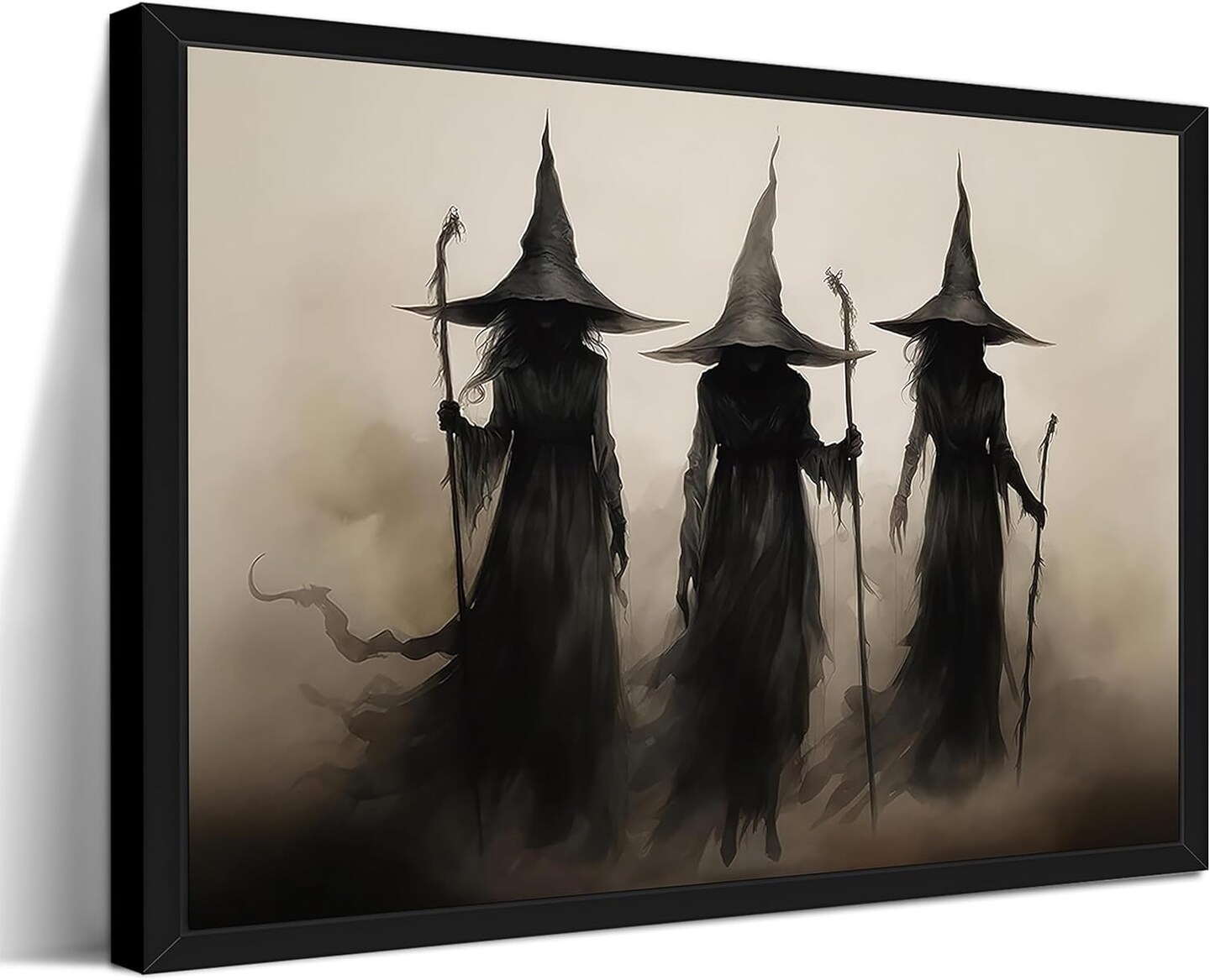 16L" x 12W" Framed Vintage Witch Canvas Wall Art