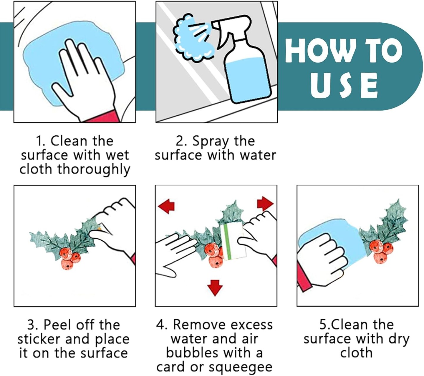 Winter Wonderland Animals Window Clings Decals - 4 Sheets