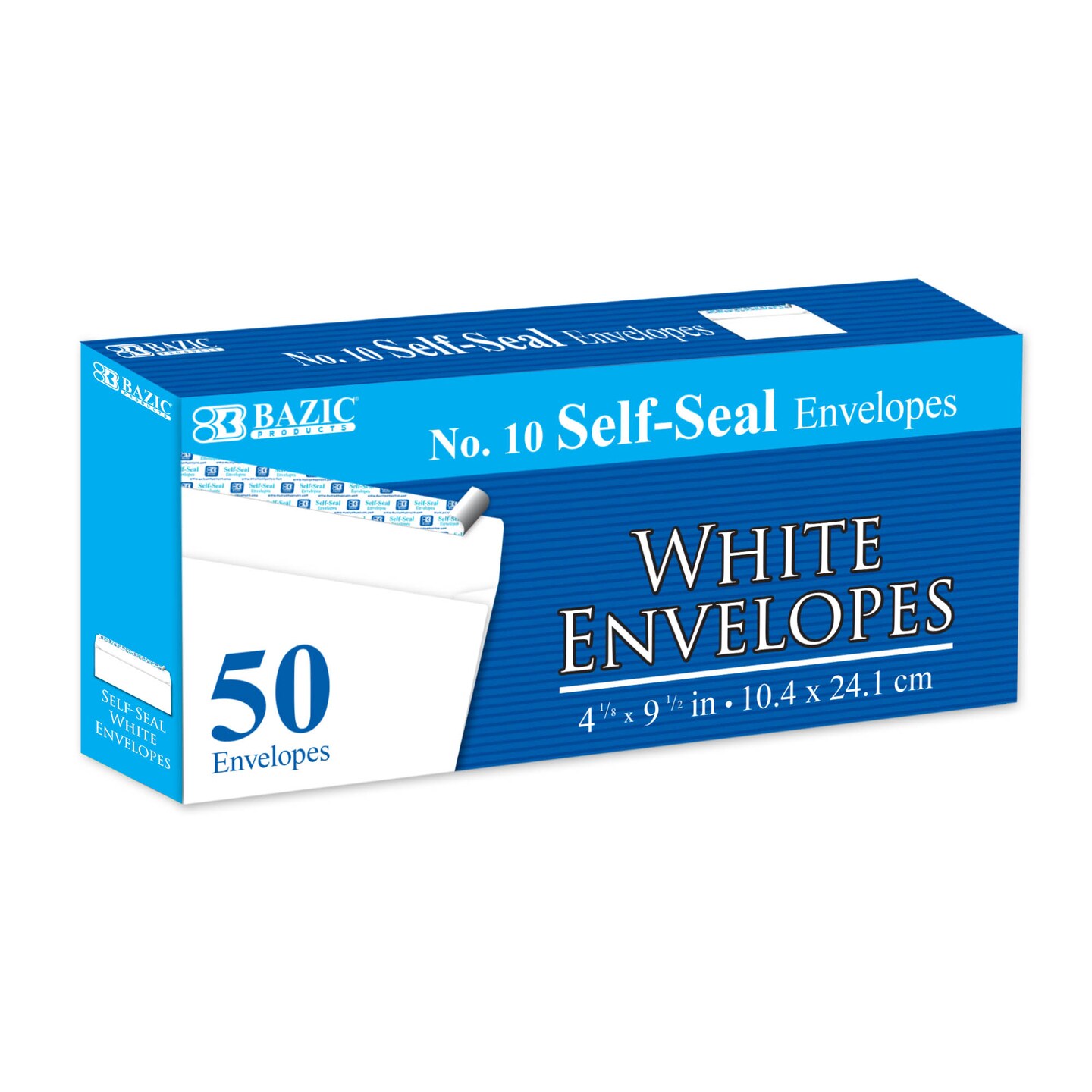 BAZIC #10 Self-Seal White Envelope (50/Pack)