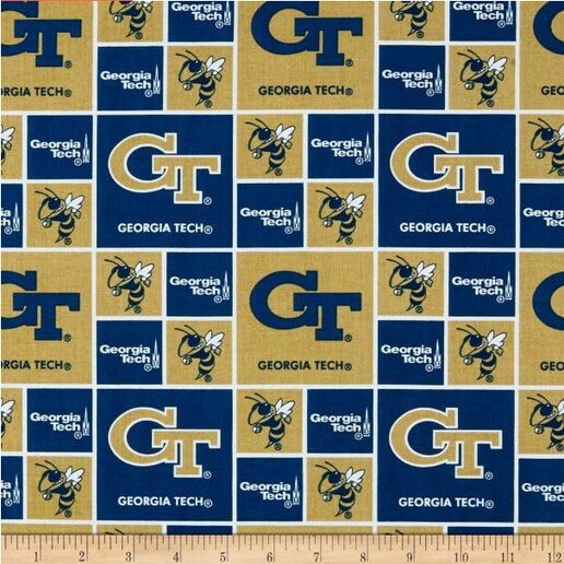 Licensed NCAA Georgia Tech GIT-020 Cotton Fabric by the Yard