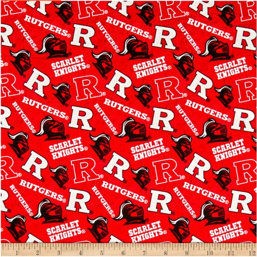 Licensed NCAA Rutgers University Tone on Tone RUT-1178 Cotton Fabric by the Yard