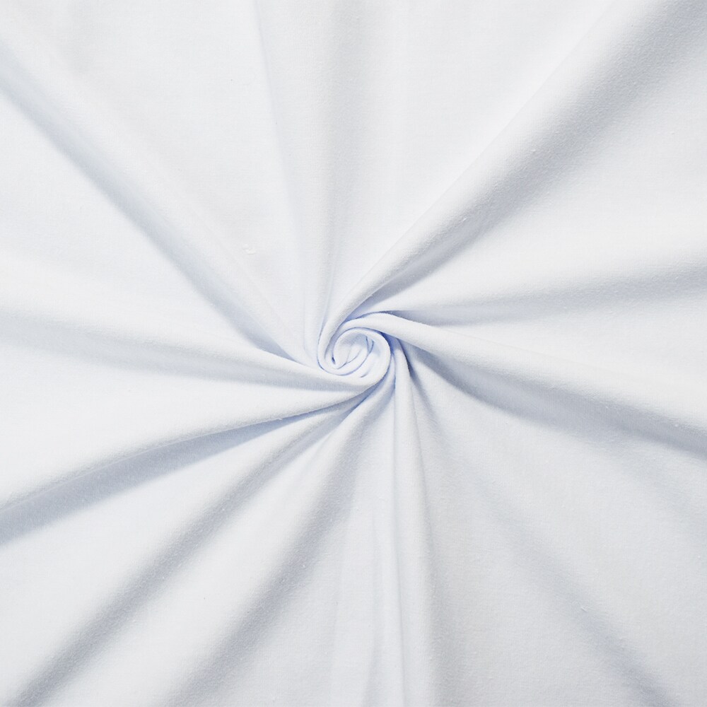 White Solid Cotton Spandex Knit Fabric - 10 oz - Reorderable By the Yard