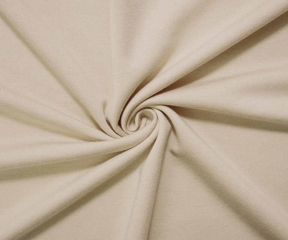 Beige Modal Blend Famous Designer Sweatshirt Fleece Knit Fabric By the Yard