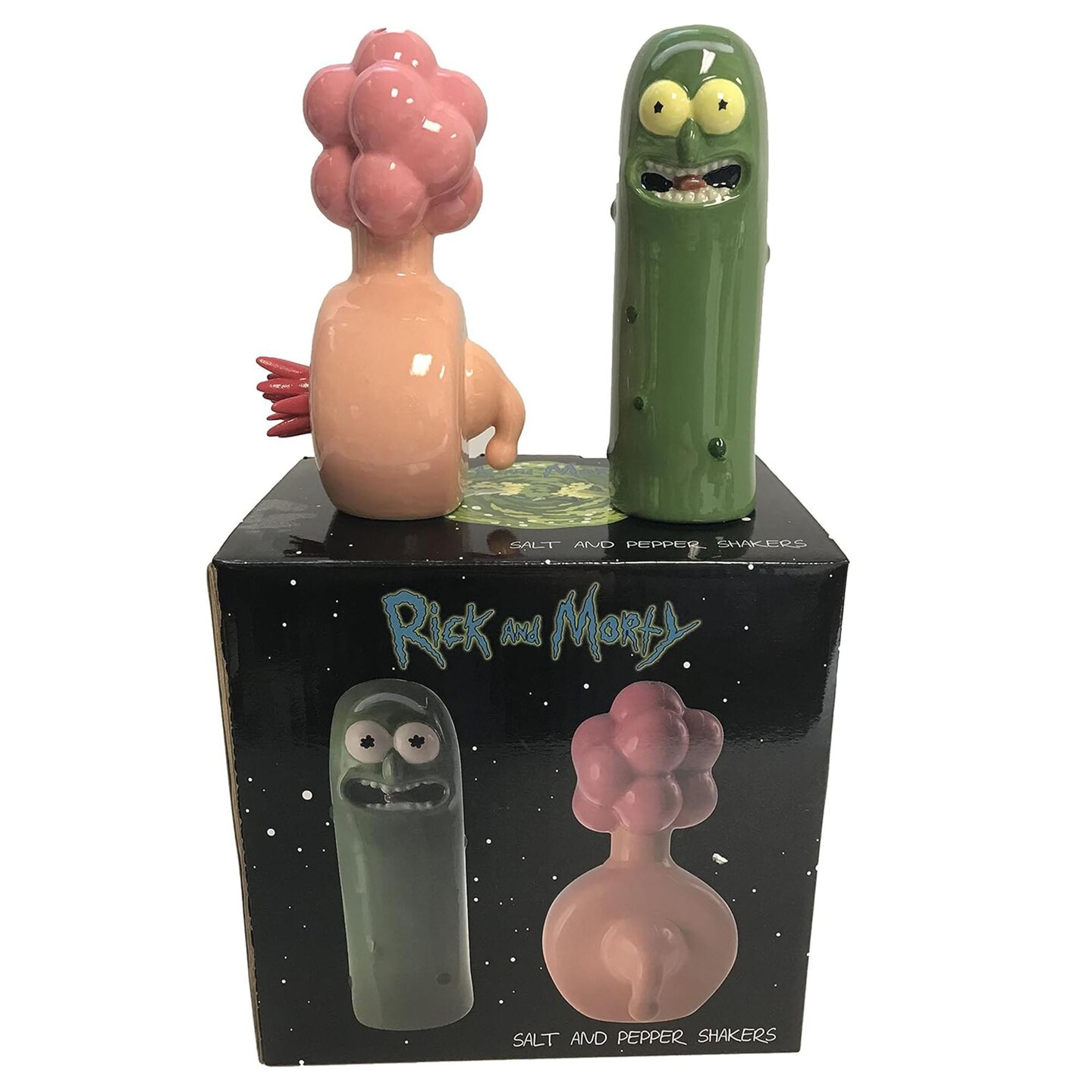 Rick and Morty Plumbus/ Pickle Rick Salt and Pepper Shaker Set