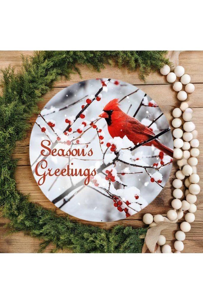 12&#x22; Red Christmas Cardinal Season&#x27;s Greeting Sign