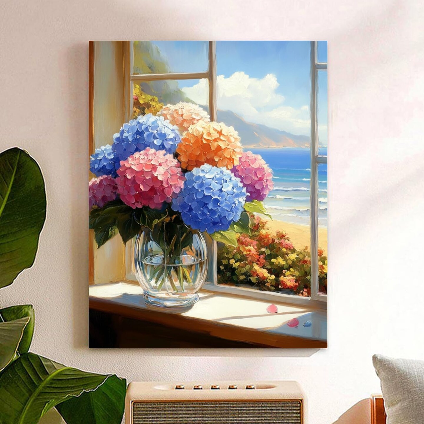 Flowers Paint by Numbers Kit for Adults, Hydrangea Paint by Number Adult, Painting by Numbers for Gifts and Home Interior Decor