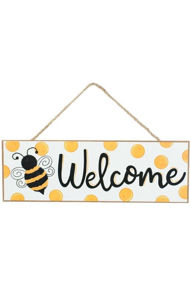 15&#x22; Wooden Sign: Bumble Bee Welcome