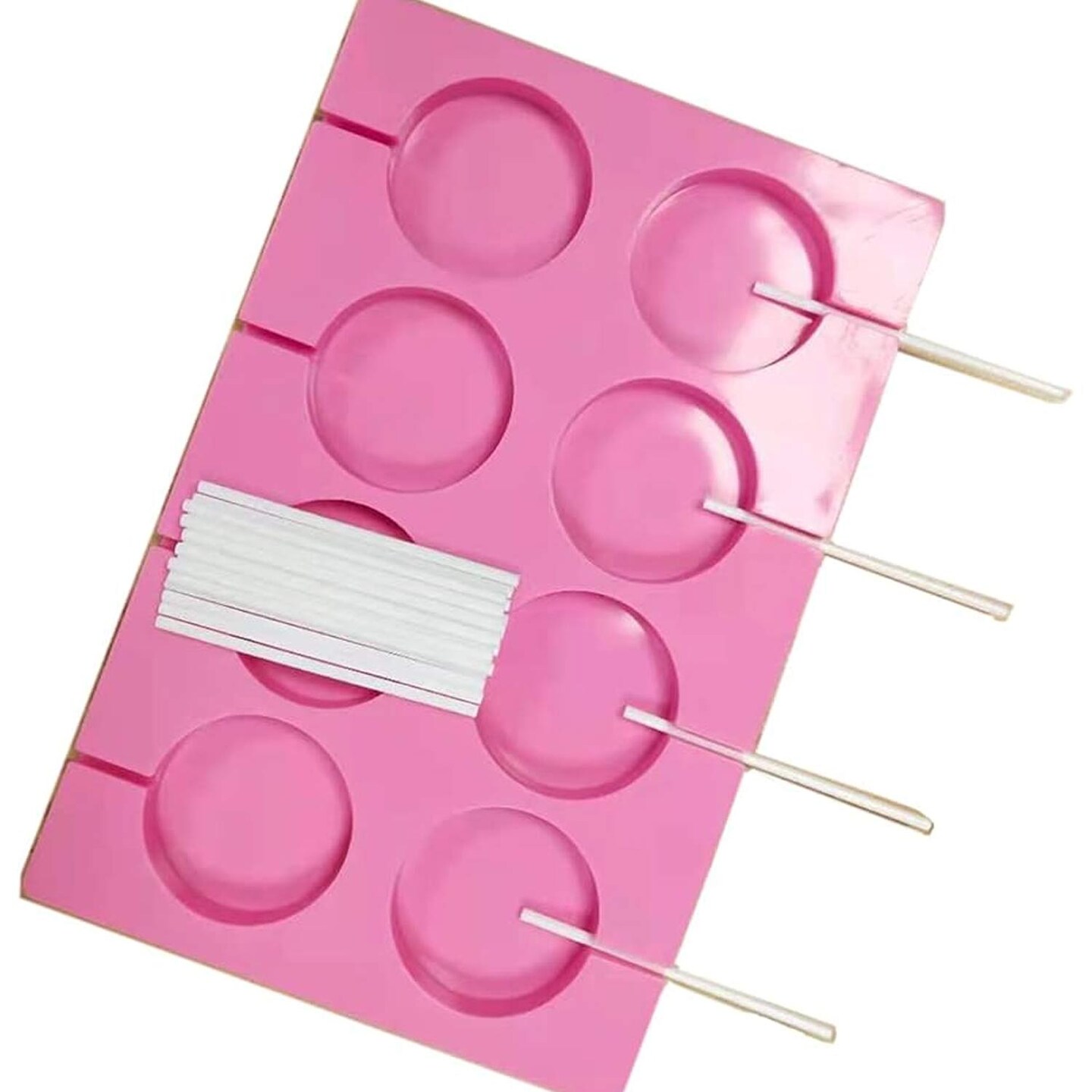 Silicone 2&#x22; Round Lollipop Sucker Mold