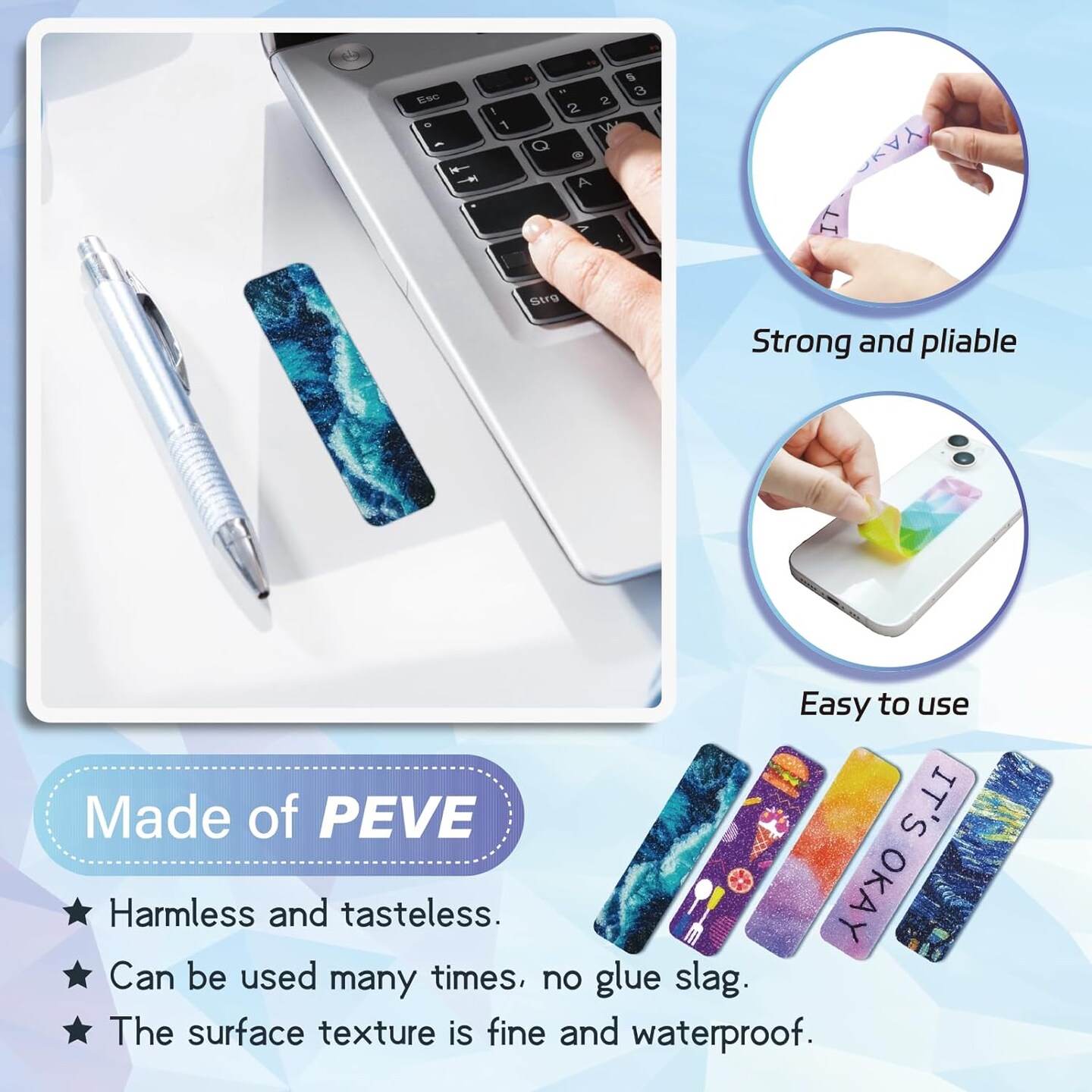 48 Pieces Unique Sensory Stickers for Anxiety Relief Items(2 Textured Surface Fidget)