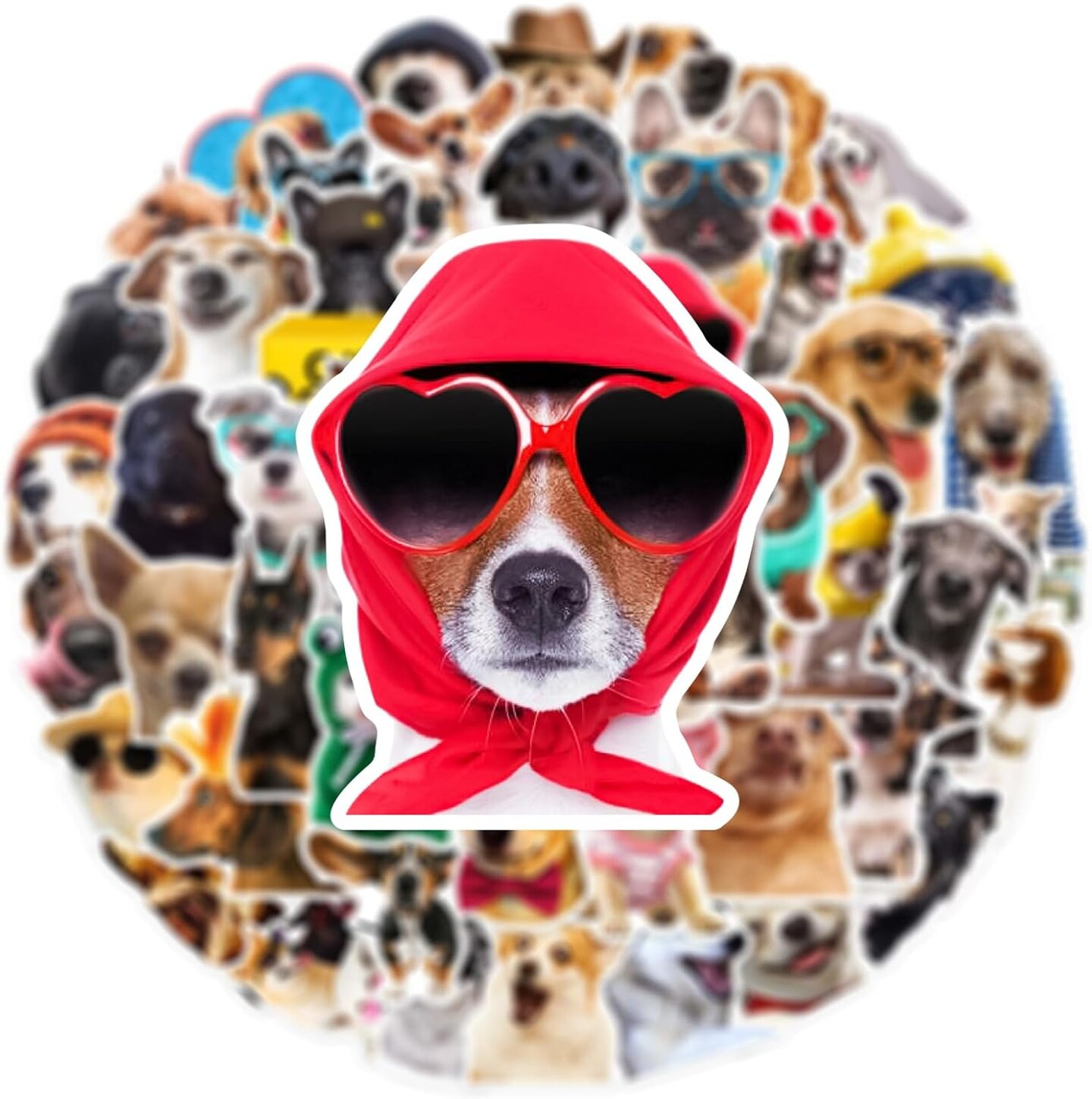 50 PCS Funny Dog Stickers Cute Animal Sticker