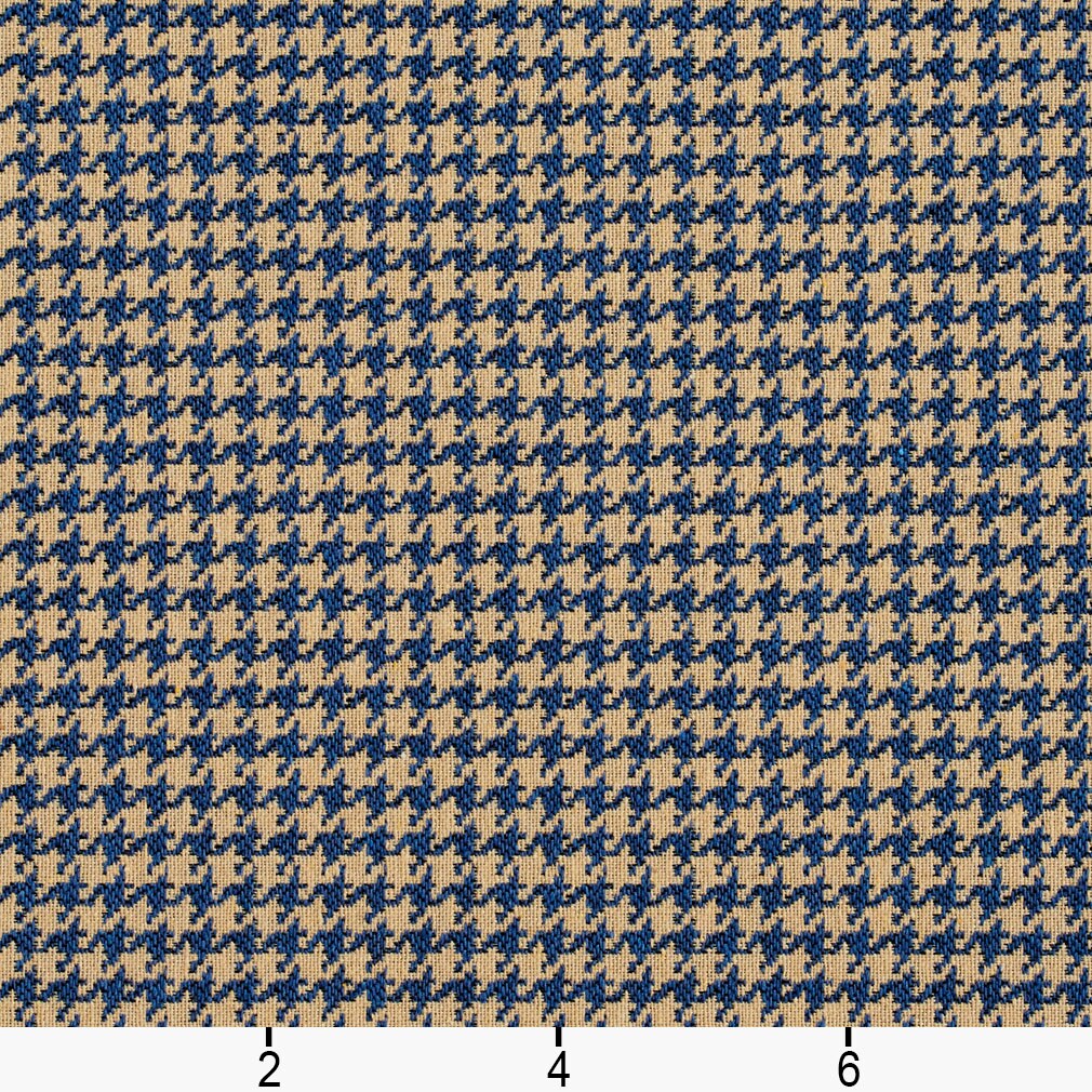 Patriot Houndstooth - Blue Check & Houndstooth,Small Scale Upholstery Fabric 54 Inches"