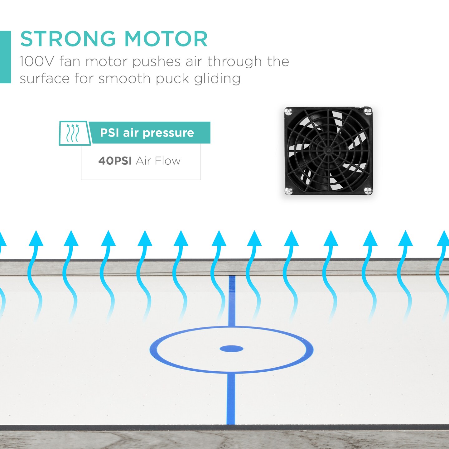 Best Choice Products 40in Air Hockey Arcade Table w/ 100V Motor, Electric Fan, 2 Strikers, 2 Pucks