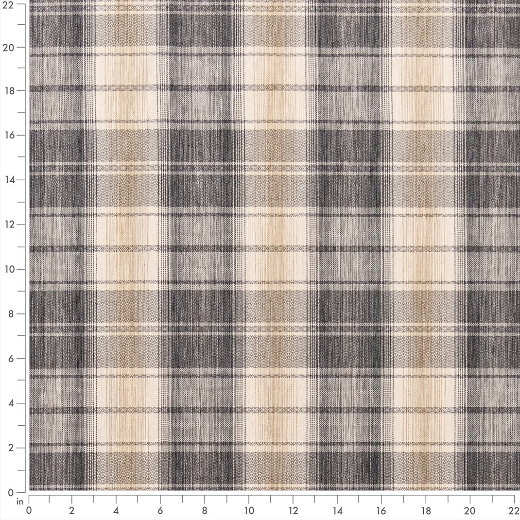 Upholstery Fabric - Grey & Silver Plaid Upholstery Fabric 54 Inches"