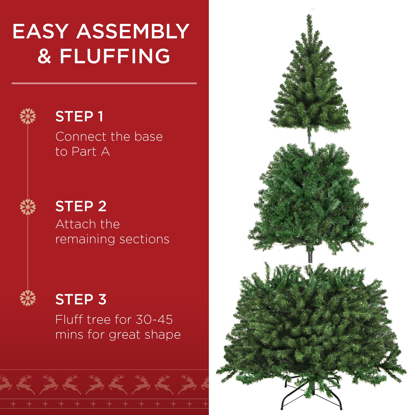 Best Choice Products Premium Spruce Artificial Christmas Tree w/ Easy Assembly, Metal Hinges &#x26; Foldable Base