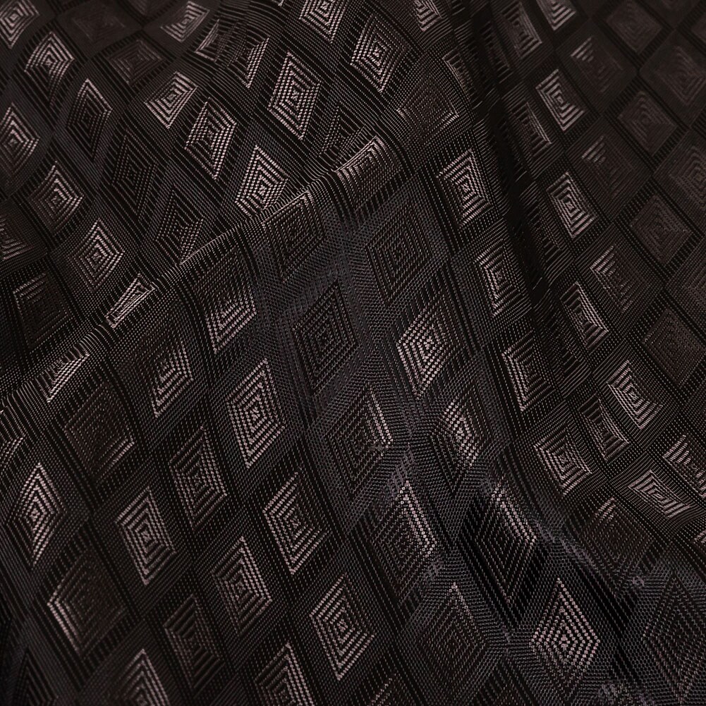 1 Yard Black Charcoal Diamonds Jacquard Lining Fabric for Suits and Coats 55 Inch Width