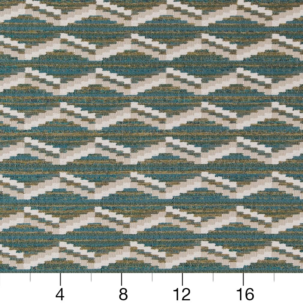 Gecko - Aqua & Teal,Green Abstract & Geometric,Global,Southwestern Upholstery Fabric 54 Inches"