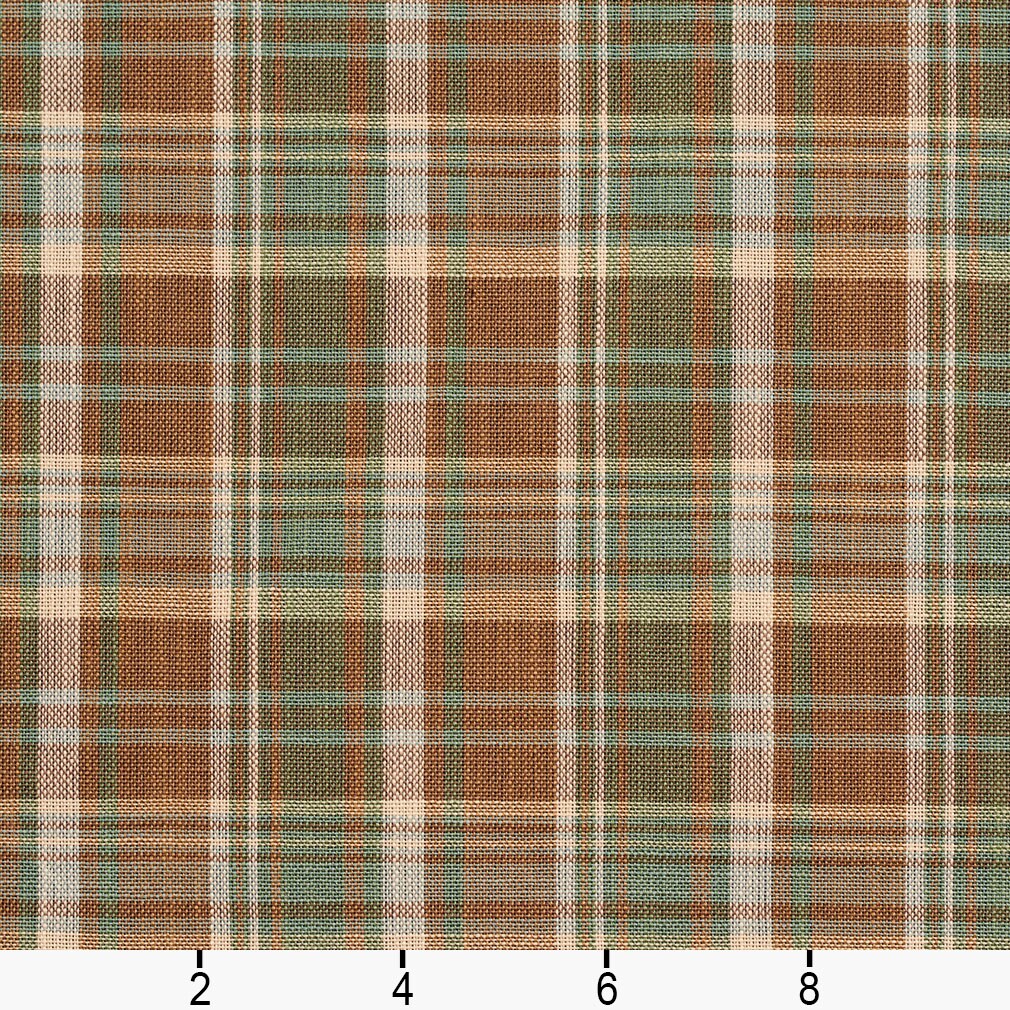 Juniper Plaid - Brown,Green Plaid Upholstery Fabric 54 Inches&#x22;