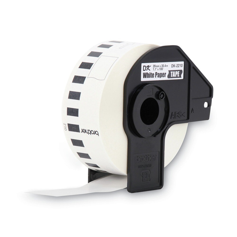 Brother 1.1 in. x 100 ft. Continuous Paper Label Tape - White (1-Roll)