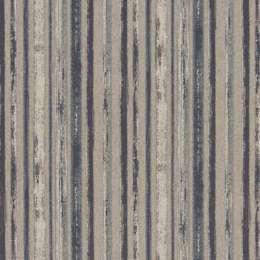 Cobalt Stripe - Blue,Grey & Silver Stripe Upholstery Fabric 54 Inches"