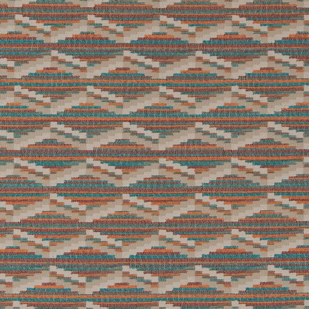 Navajo - Aqua & Teal Abstract & Geometric,Global,Southwestern Upholstery Fabric 54 Inches"