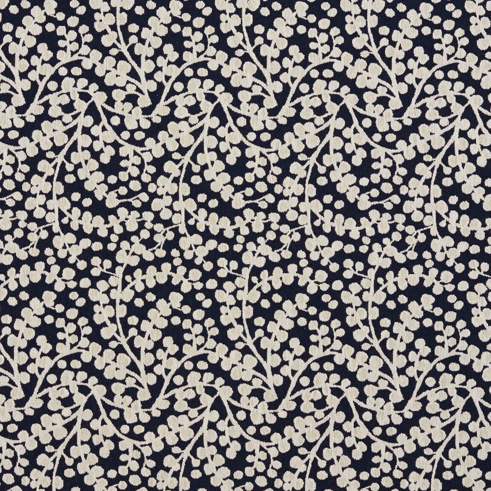 Cobalt Vine - Blue Abstract & Geometric,Leaves Upholstery Fabric 54 Inches"