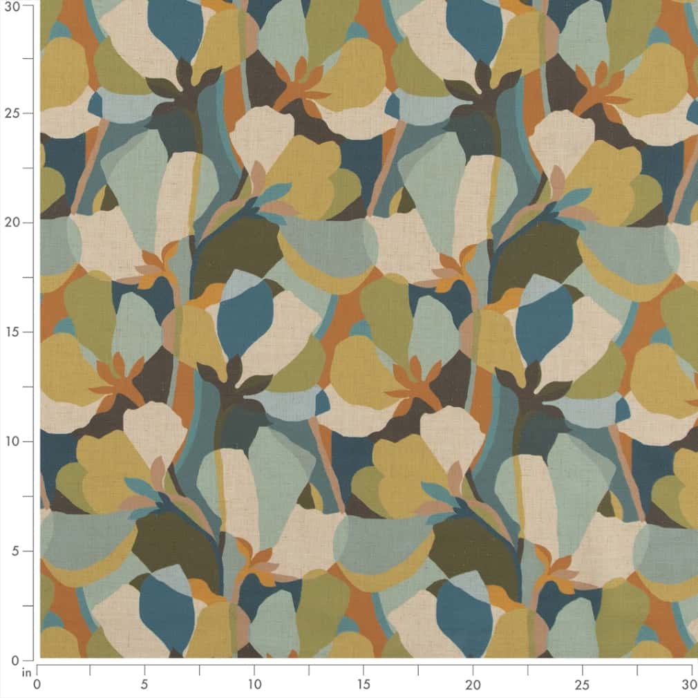 Upholstery Fabric - Green Abstract &#x26; Geometric,Floral Upholstery Fabric 54 Inches&#x22;