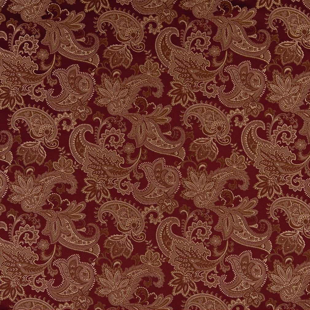 Merlot Paisley - Red &#x26; Burgundy Floral,Paisley Upholstery Fabric 54 Inches&#x22;