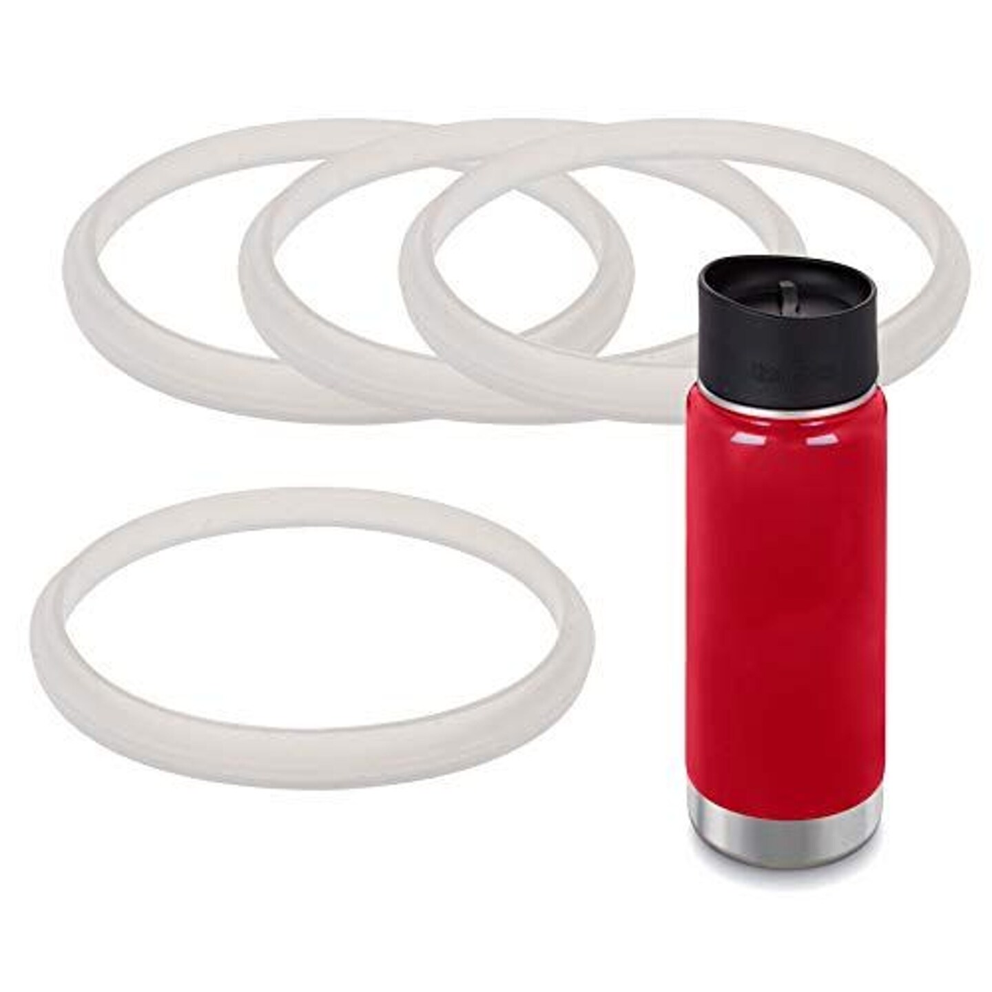 [4 Pack] Impresa Wide Cap Gasket For Klean Kanteen Cafe Cap - No BPA, Phthalate or Latex O&#x27;Rings / Seals - Maintenance Kit
