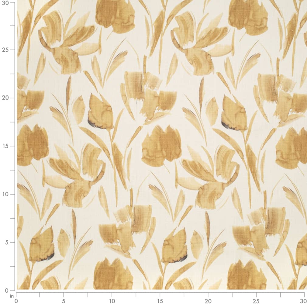 Upholstery Fabric - Gold & Yellow Floral Upholstery Fabric 54 Inches"