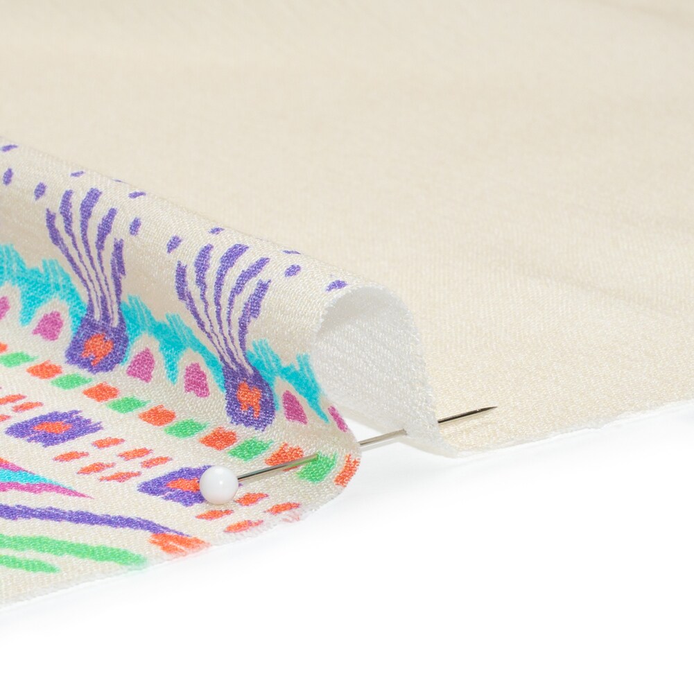 1 Panel Color Castle Gauzy Wrinkled Rayon Woven Abstract Ikat 53 inch Width