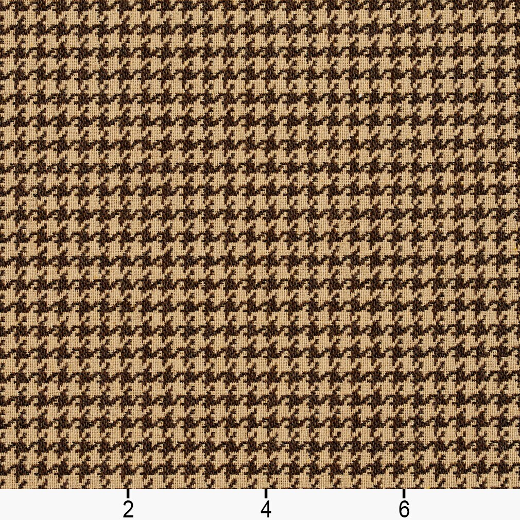 Espresso Houndstooth - Brown Check & Houndstooth,Small Scale Upholstery Fabric 54 Inches"