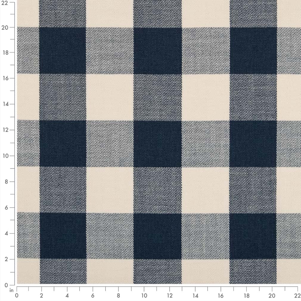 Buffalo Navy - Blue Check & Houndstooth,Plaid Upholstery Fabric 54 Inches"