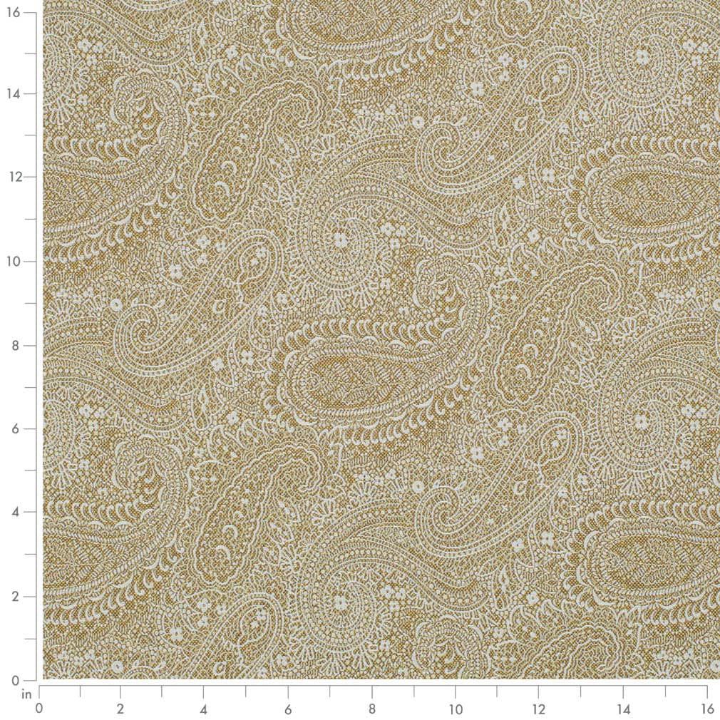 Gold Grove - Gold & Yellow Paisley Upholstery Fabric 54 Inches"