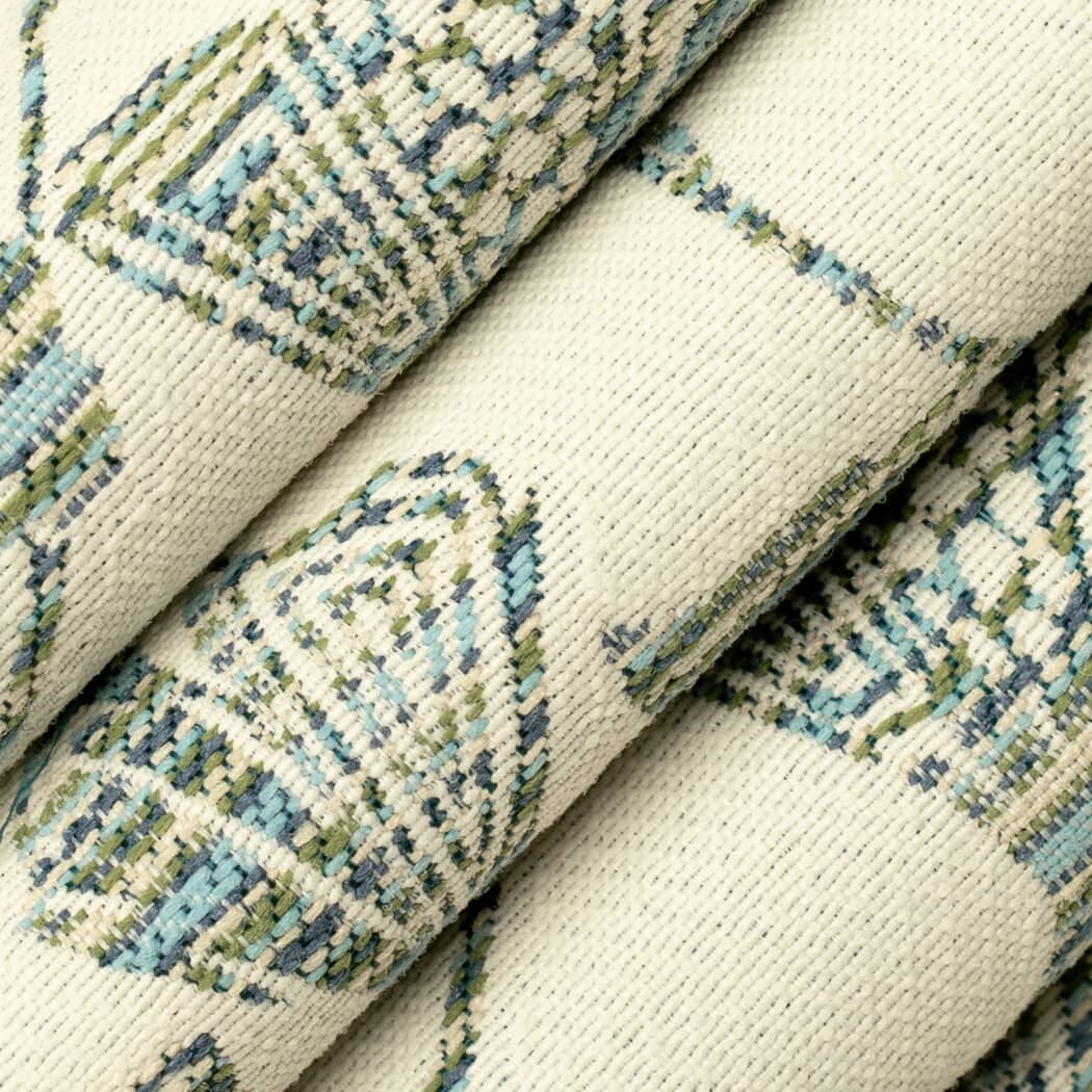 Ginkgo Pool - Aqua & Teal Leaves Upholstery Fabric 54 Inches"