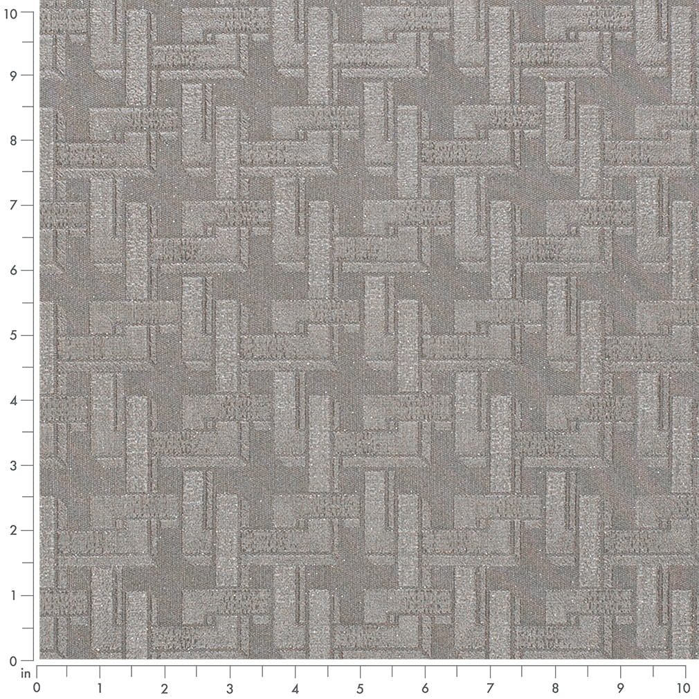 Sterling - Grey Silver Abstract Geometric Upholstery Fabric 54 Inches"